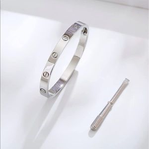 Screw Cuff Bangle Bracelet Silver